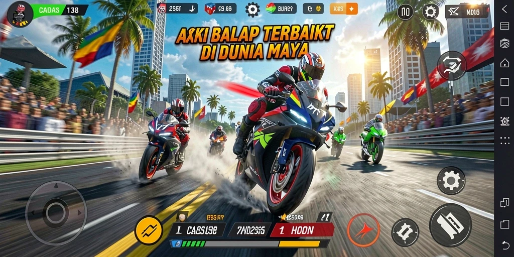 Gameplay seru balapan motor di CADAS138.