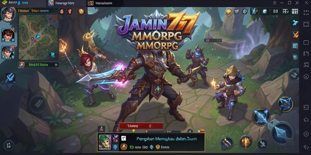 Screenshot gameplay JAMIN777 menunjukkan aksi mendebarkan dalam dunia MMORPG.