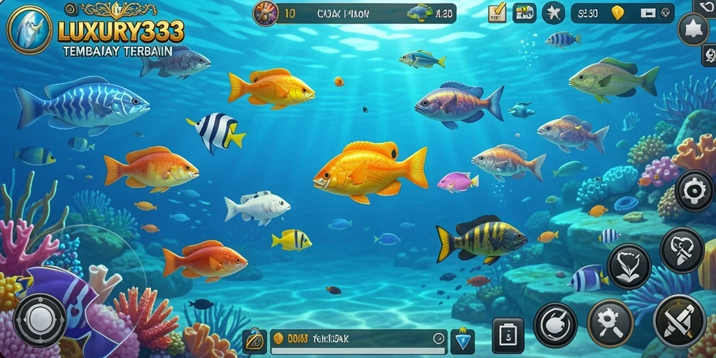 Tampilan gameplay LUXURY333 yang seru saat menangkap ikan.