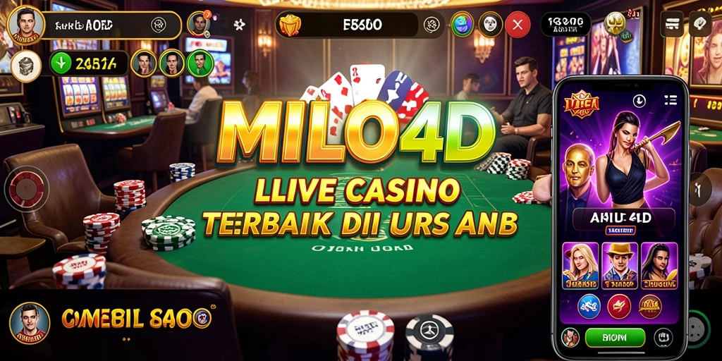 Tampilan utama MILO4D menampilkan dealer cantik dan permainan kasino langsung.