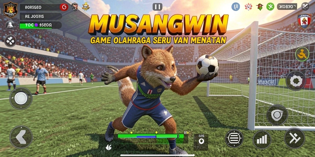 Tampilan gameplay seru dari MUSANGWIN dalam pertandingan olahraga.