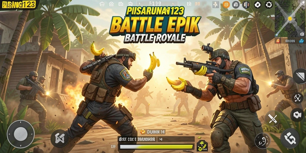 Gameplay PISANG123 yang mendebarkan di tengah pertarungan Battle Royale.