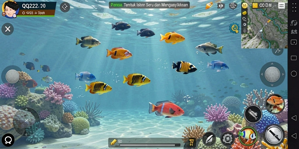 Gameplay seru menangkap ikan di QQ222 dengan grafik menawan.