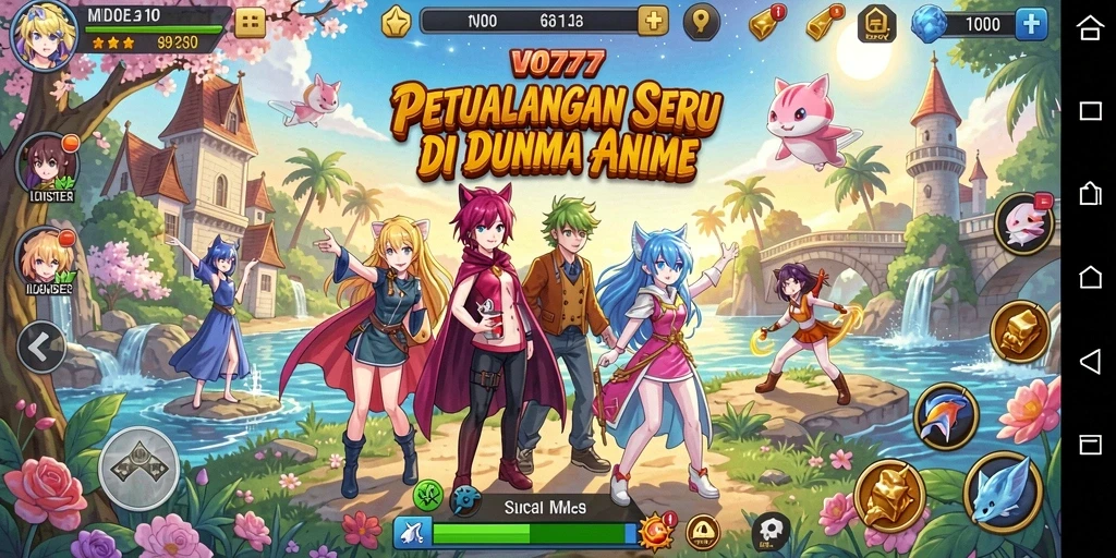 Tangkapan layar gameplay seru VO777 dalam dunia Anime.