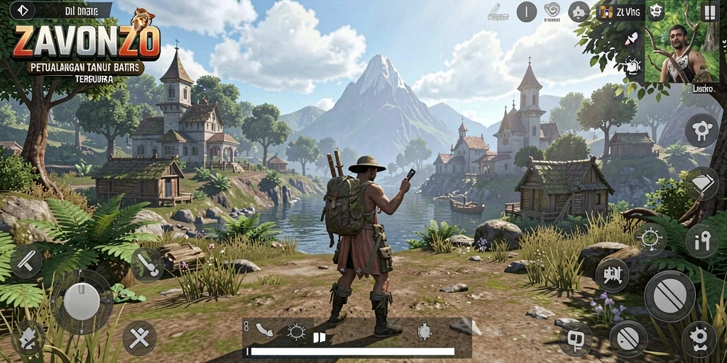 Gameplay ZAVONZO dengan eksplorasi dunia terbuka yang mendalam.